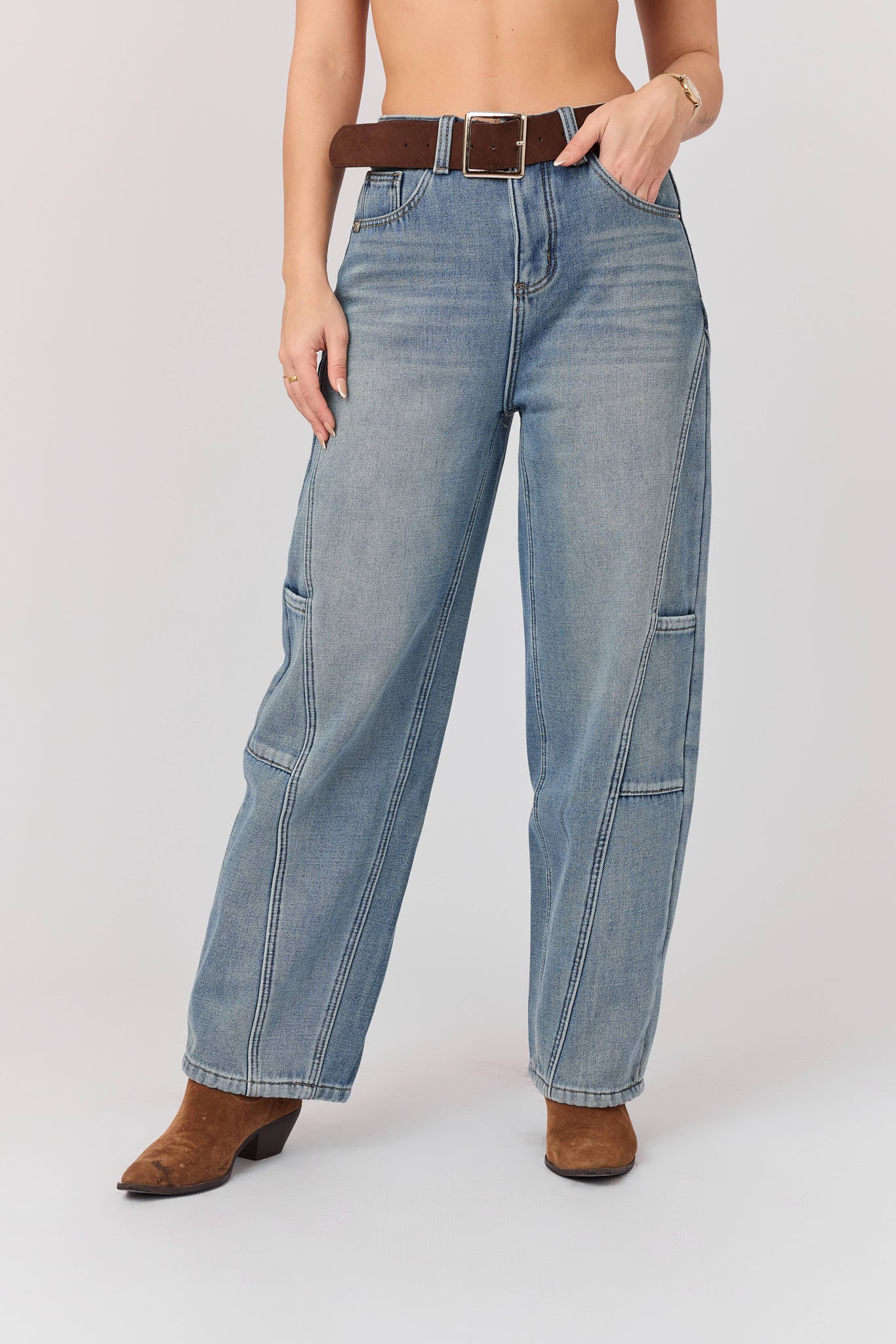 ג'ינס חגורה ביטנת קטיפה