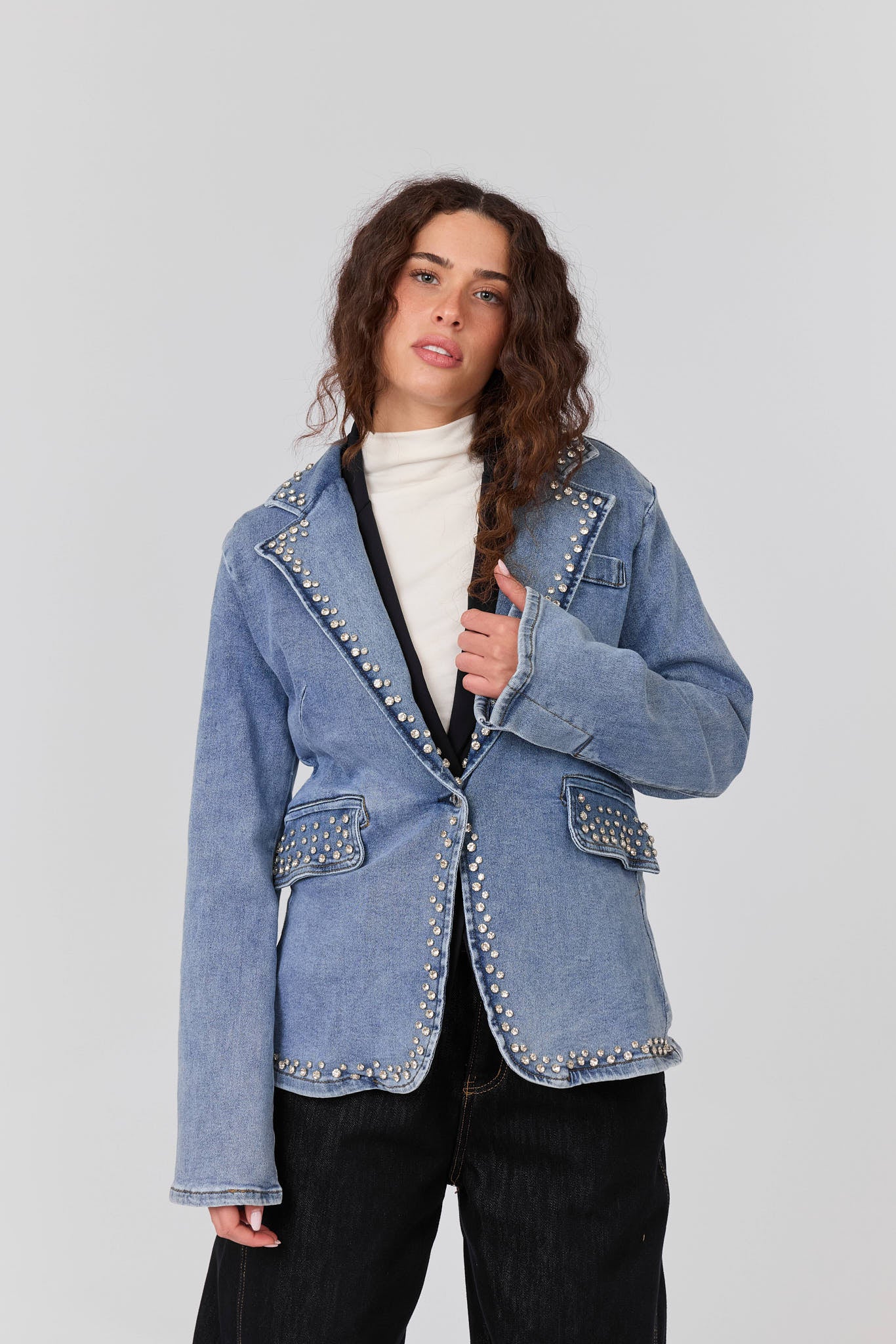 ג'קט ג'ינס יהלומים