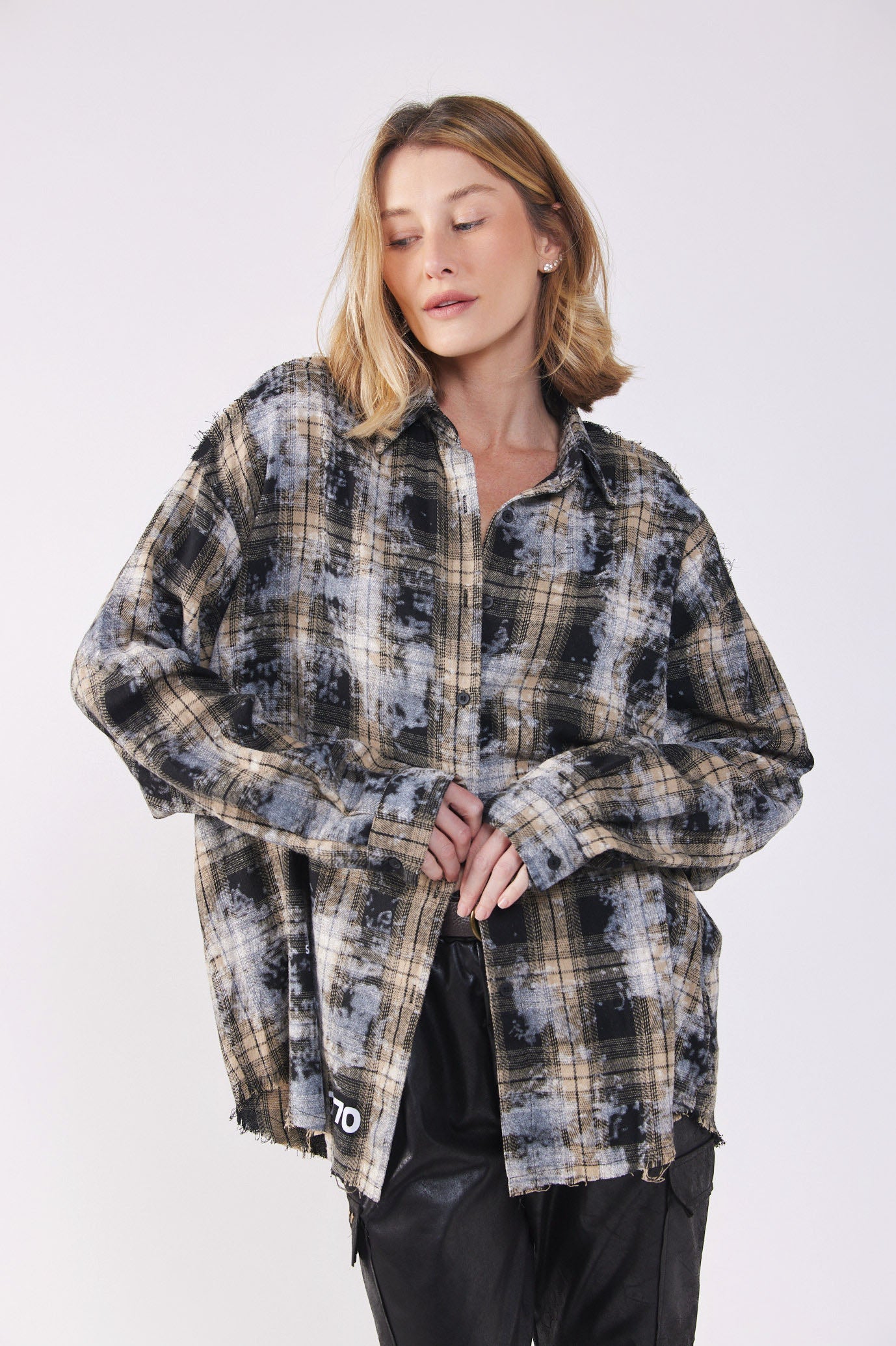 SEVEN button-down plaid shirt