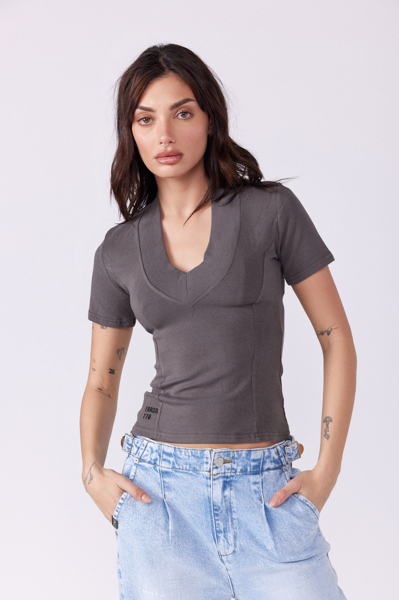 WARNING V-neck T-shirt