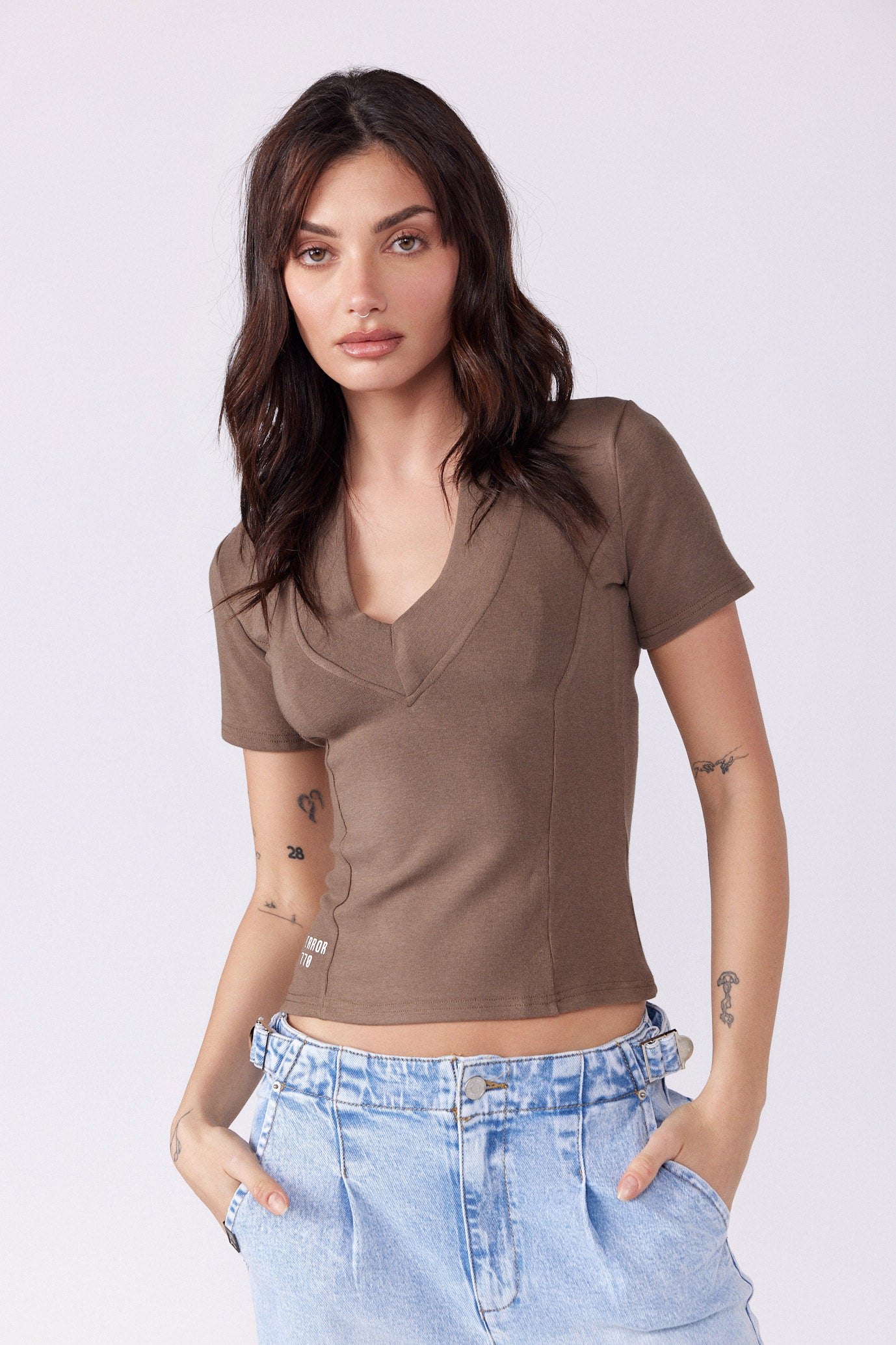 WARNING V-neck T-shirt