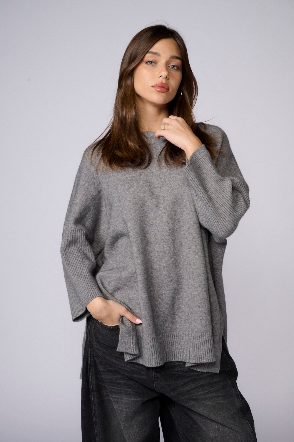 חולצת סריג גב כפתורים