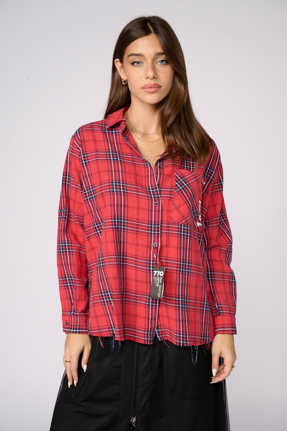 Checked button-down shirt with Prima SEVEN finish