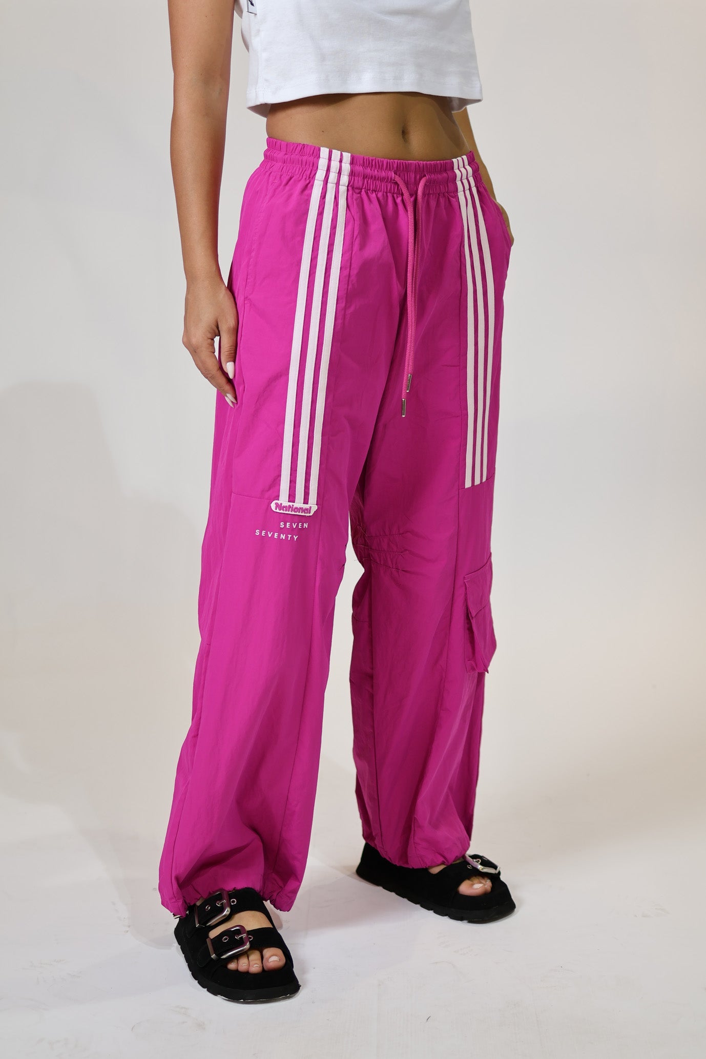 NATIONAL striped nylon pants