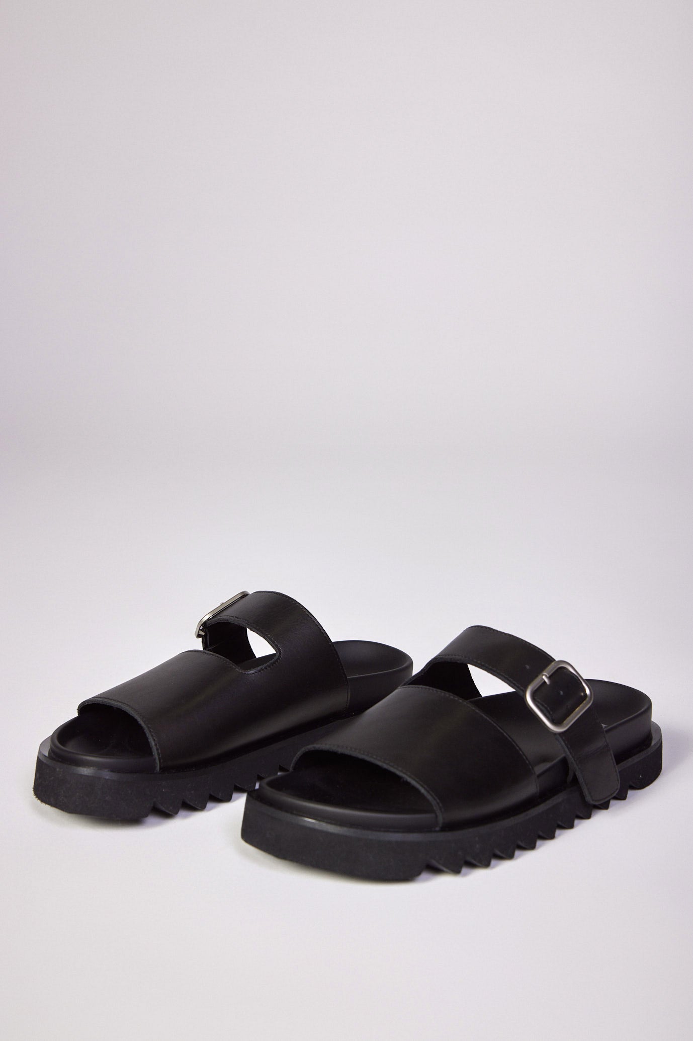 STREET faux leather strappy flip-flops