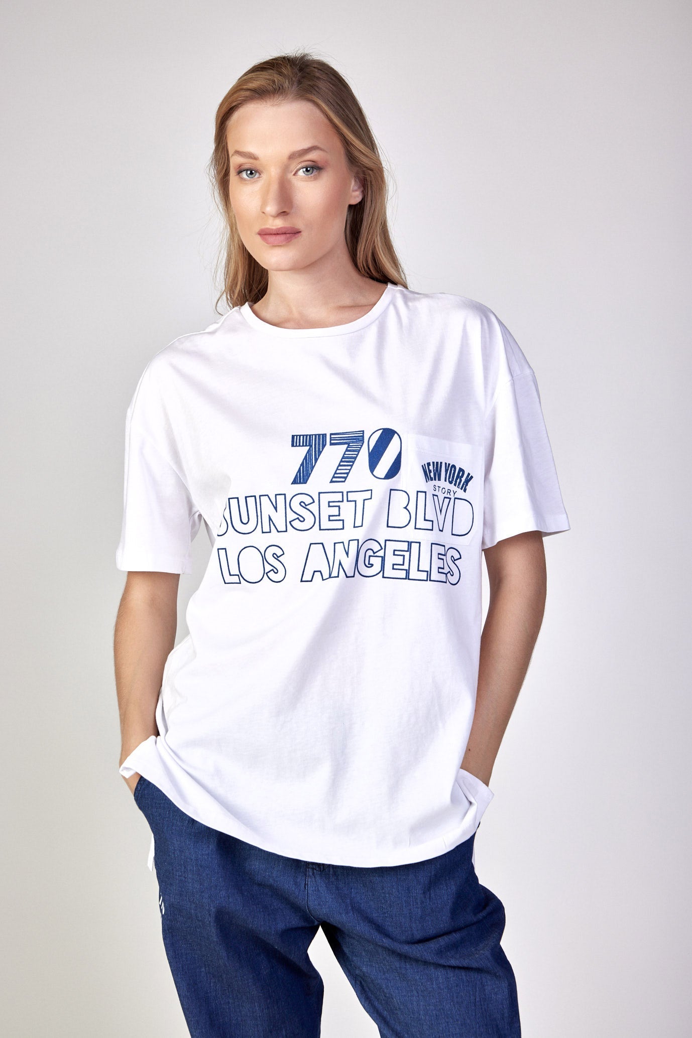SUNSET wide-leg T-shirt