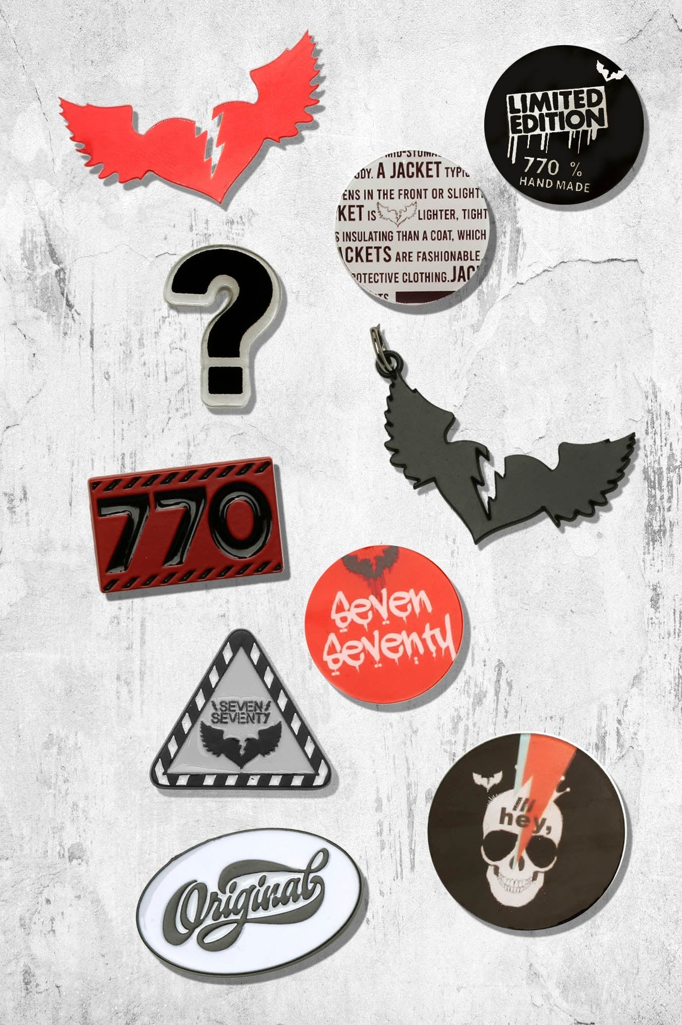 Set of 10 random pins - not as shown in the ORIGINAL photo