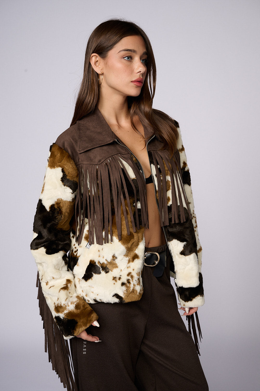 ג'קט פרנזים דמוי פרווה