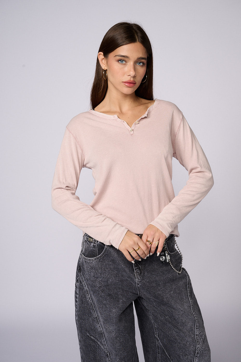 חולצת בייסיק ווש' ארוכה