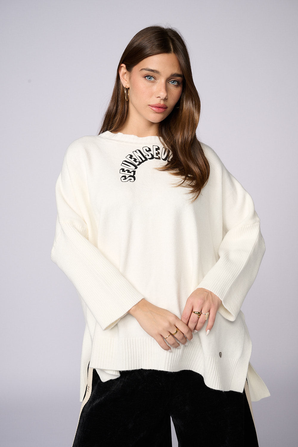 חולצת סריג גב כפתורים