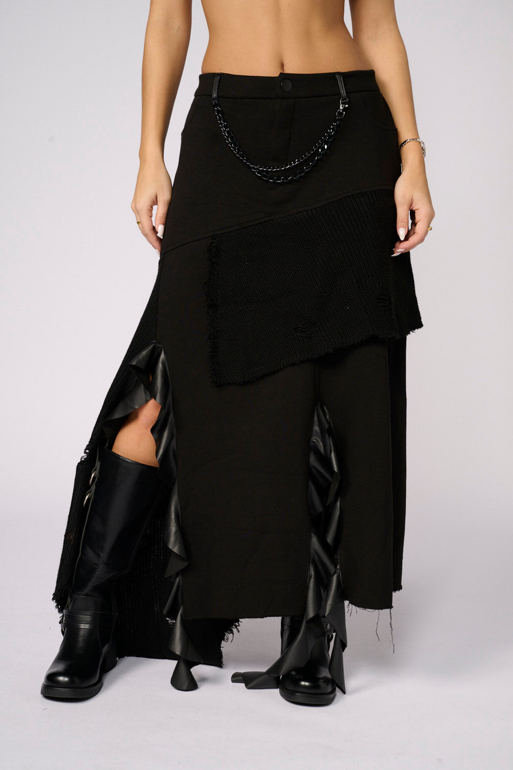 חצאית פוטר דק בשילוב