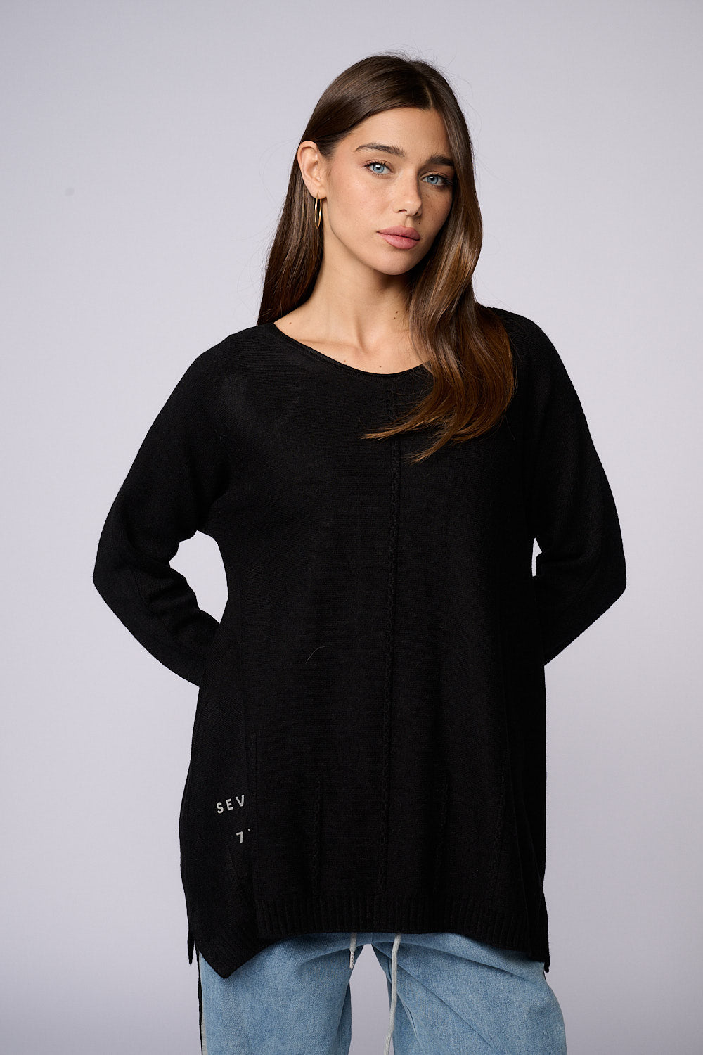 חולצת סריג גב כפתורים