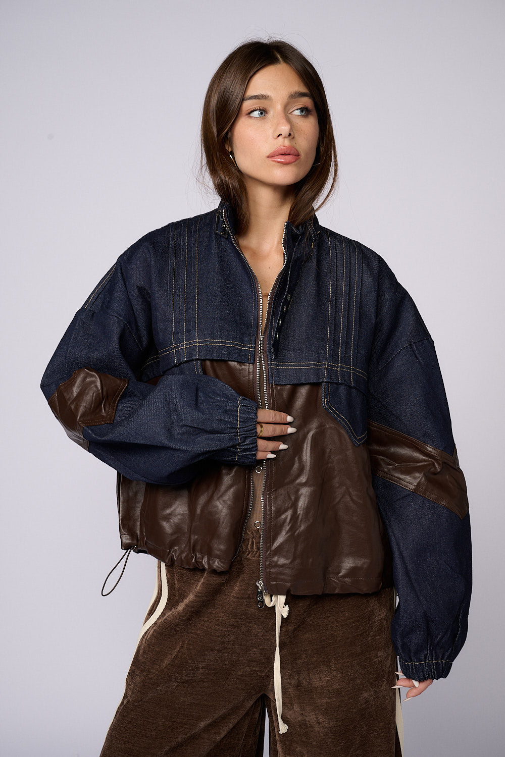 ג'קט דמוי שילוב ג'ינס