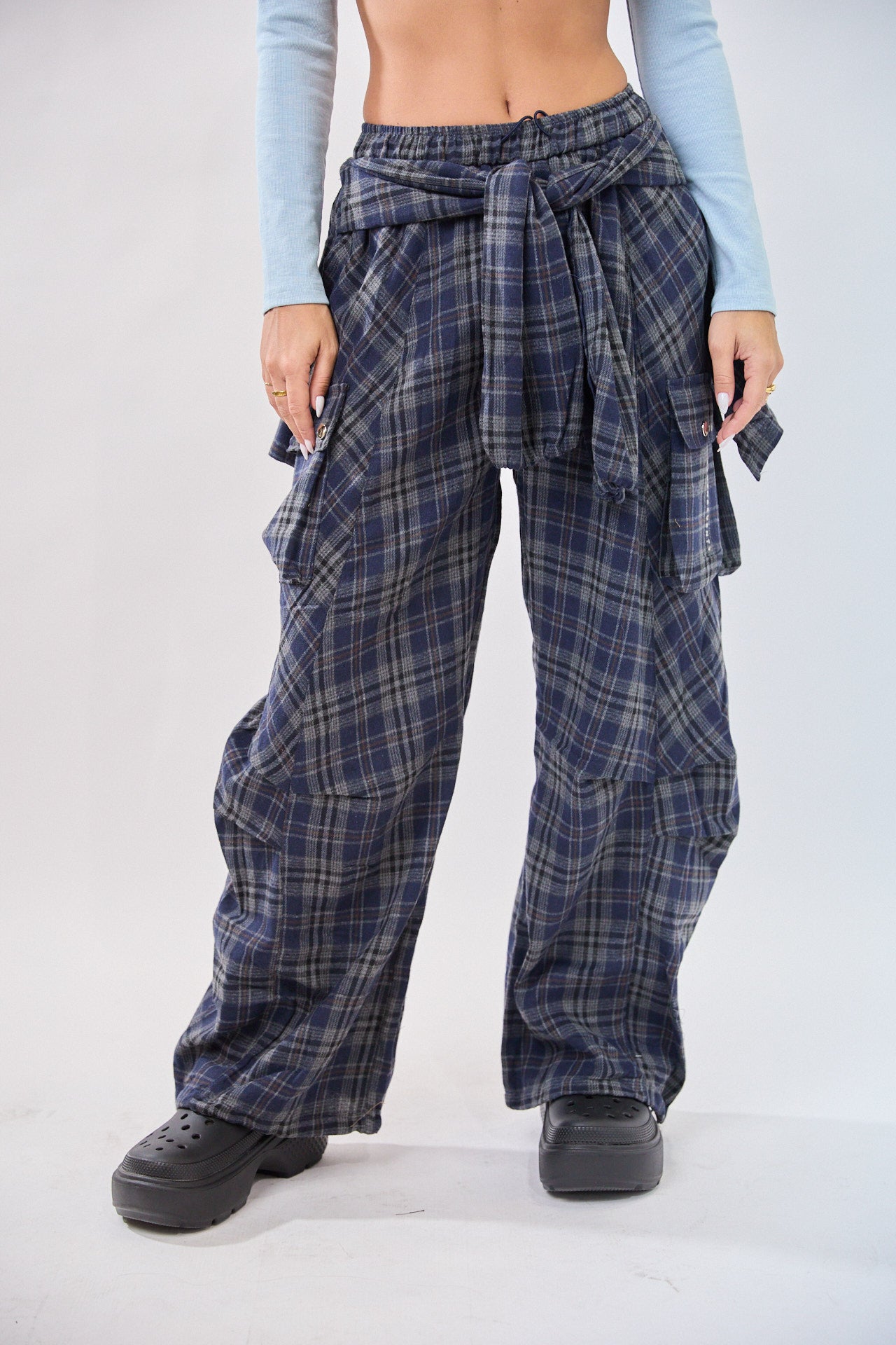 SEVEN tie-dye plaid pants