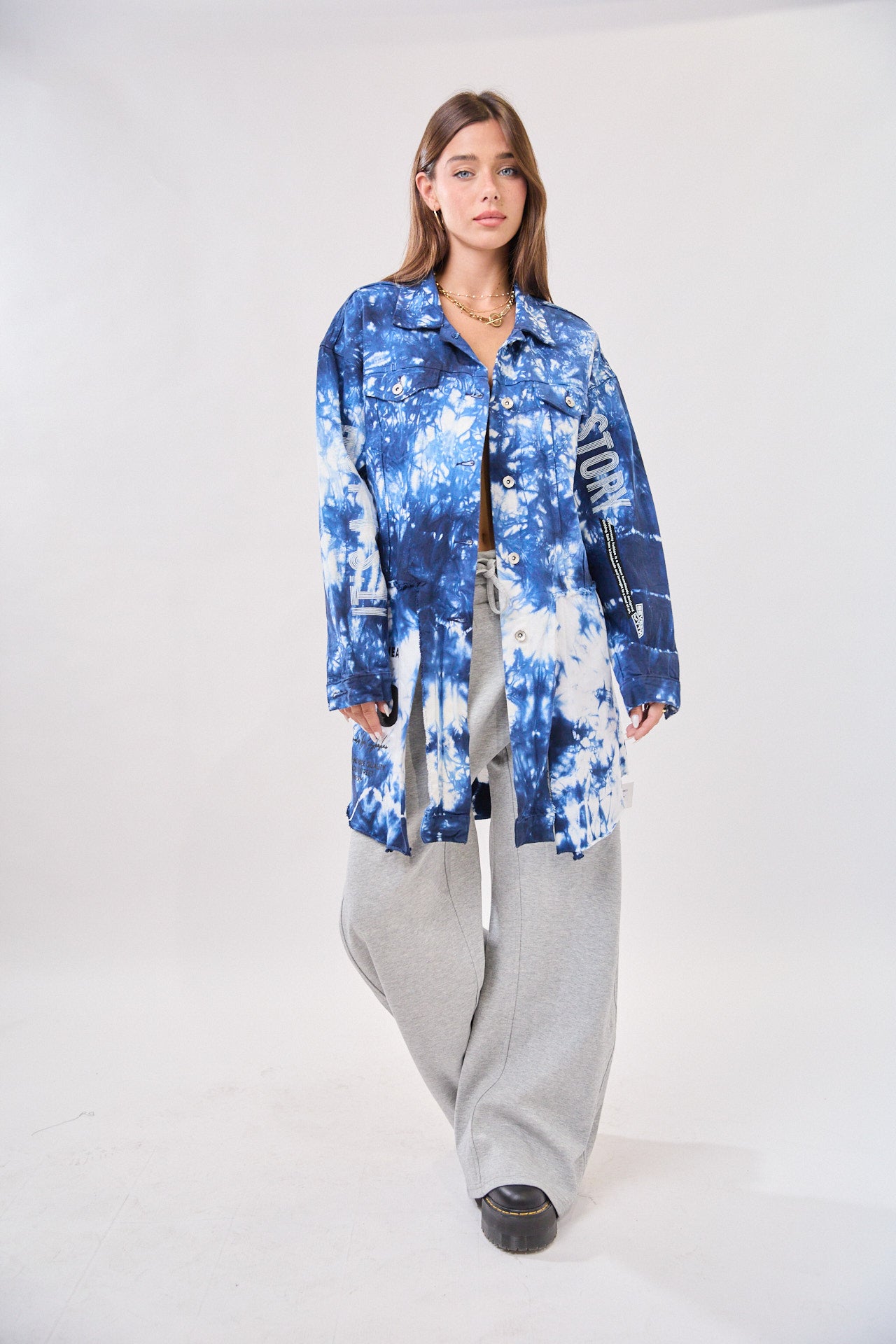 ג'קט גינס ווש טאי דאי