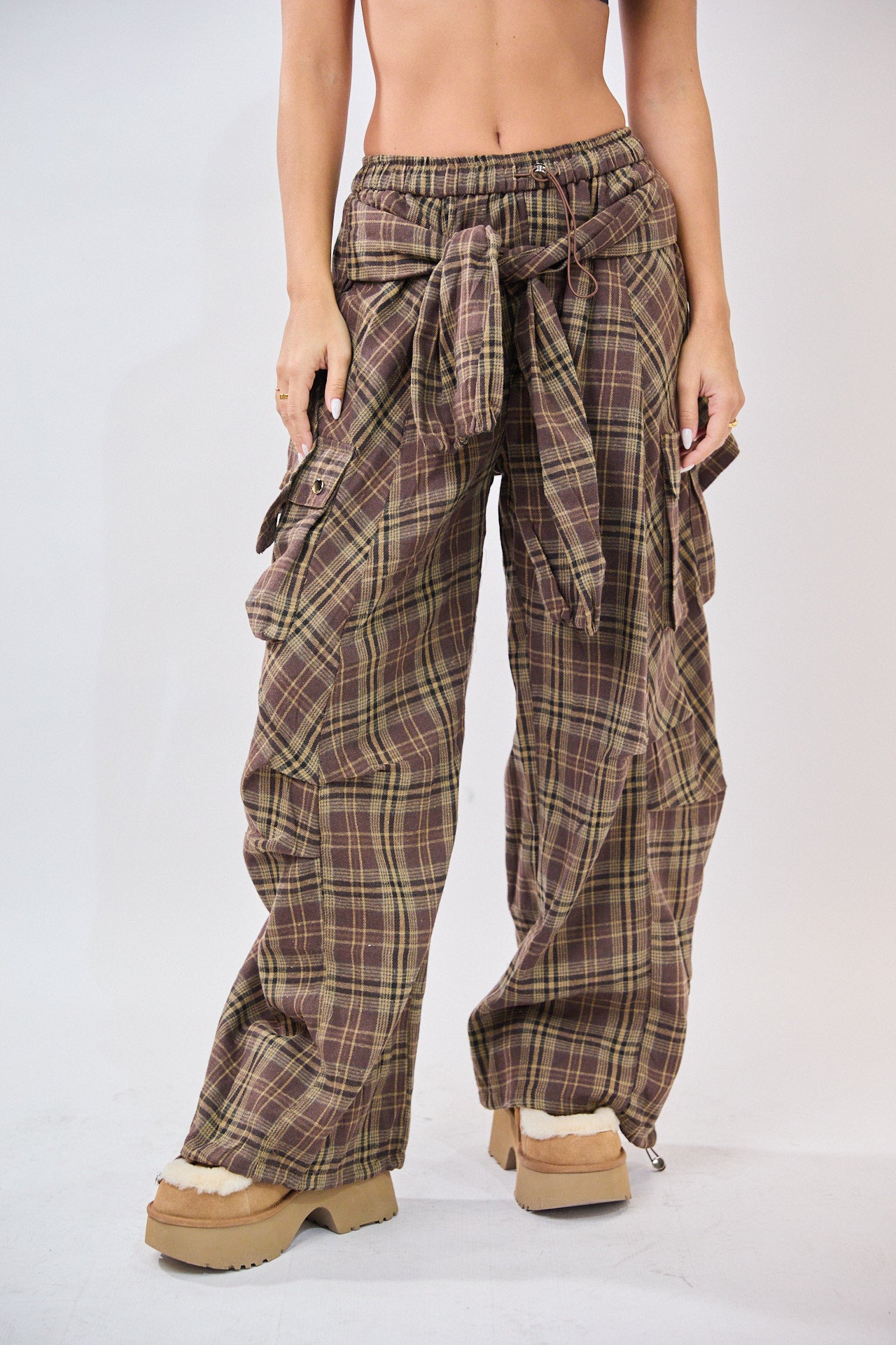 SEVEN tie-dye plaid pants