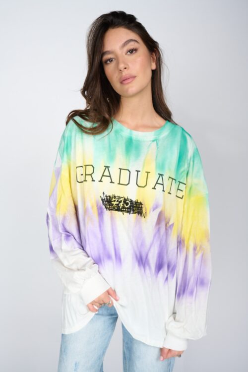 חולצה טאי דאי אוברסייז בגוונים צבעוניים  GRADUATE