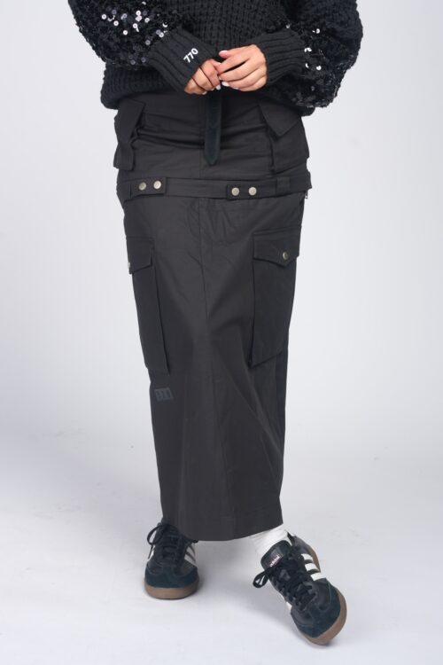 חצאית מקסי שילוב מעוצבת  BLACK