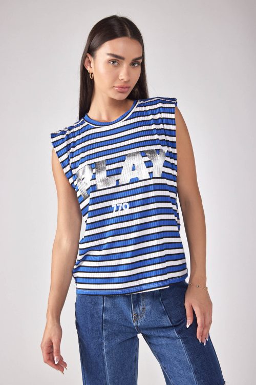 גופיית ריב פסים ללא שרוול PLAY