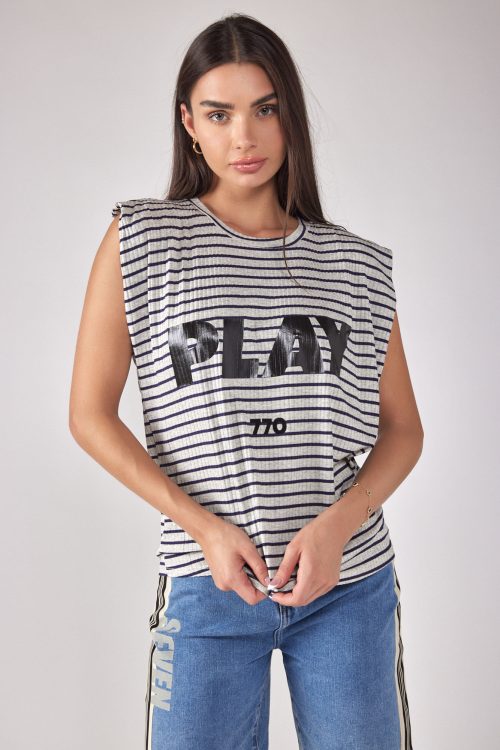 גופיית ריב פסים ללא שרוול PLAY