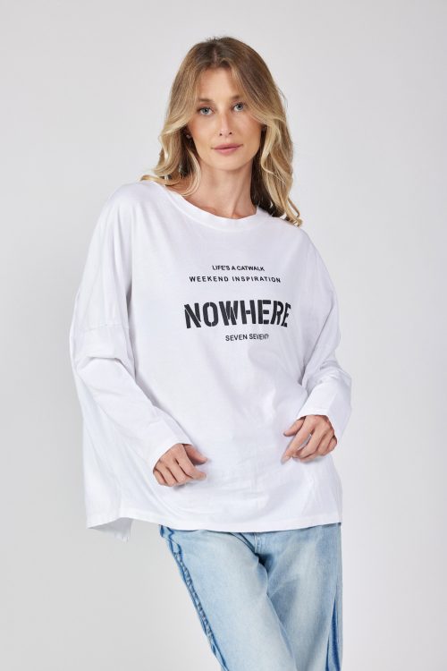 חולצת טריקו בגזרת עטלף NOWHERE
