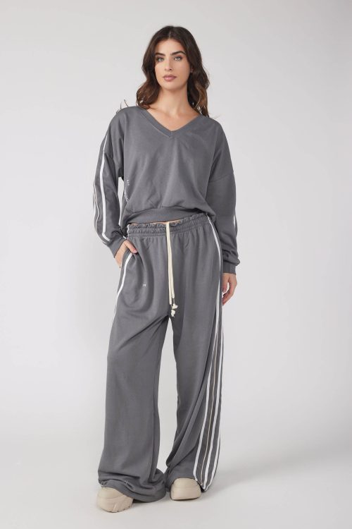 סט פוטר צווארון וי FASHION