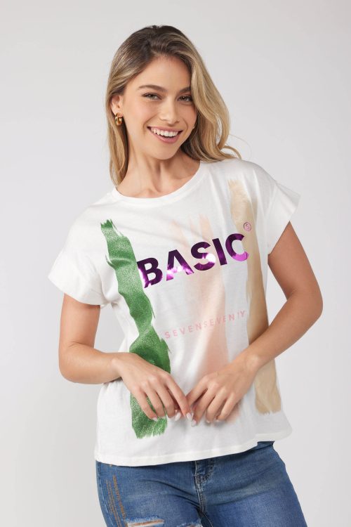 חולצת טי הדפס BASIC