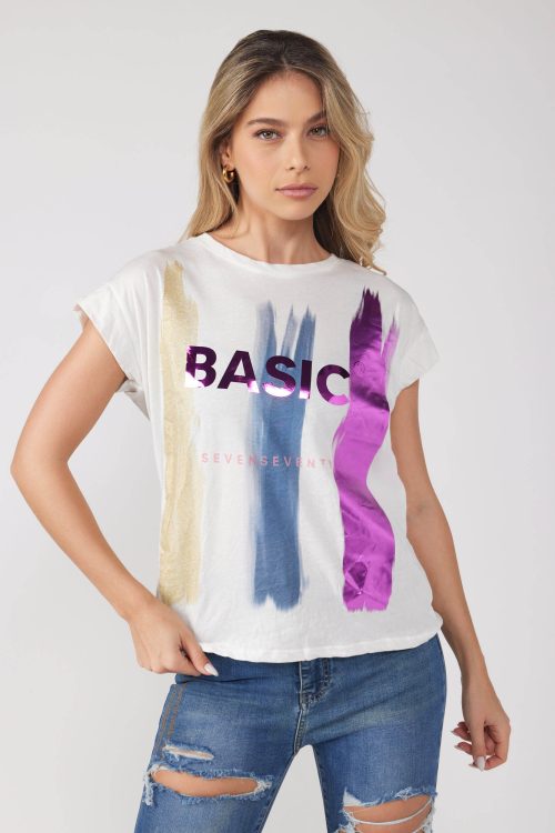 חולצת טי הדפס BASIC