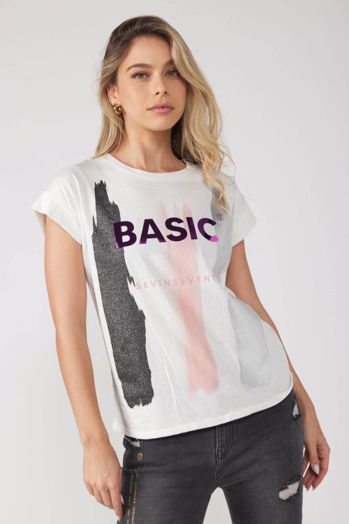 חולצת טי הדפס BASIC
