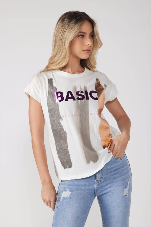 חולצת טי הדפס BASIC