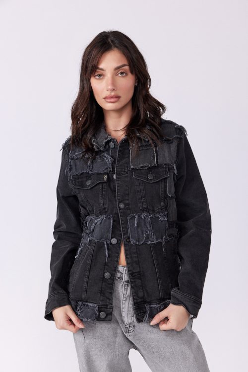 ג'קט ג'ינס טלאים FASHION