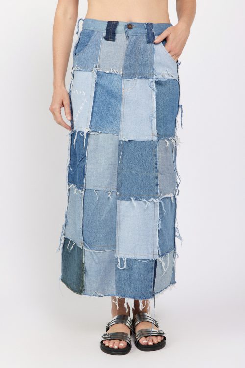 חצאית מידי טלאים DENIM